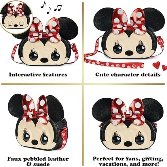 NEW Disney Minnie Mouse Purse Pets Interactive Toy Plush Shoulder Bag Crossbody - Picture 1 of 17